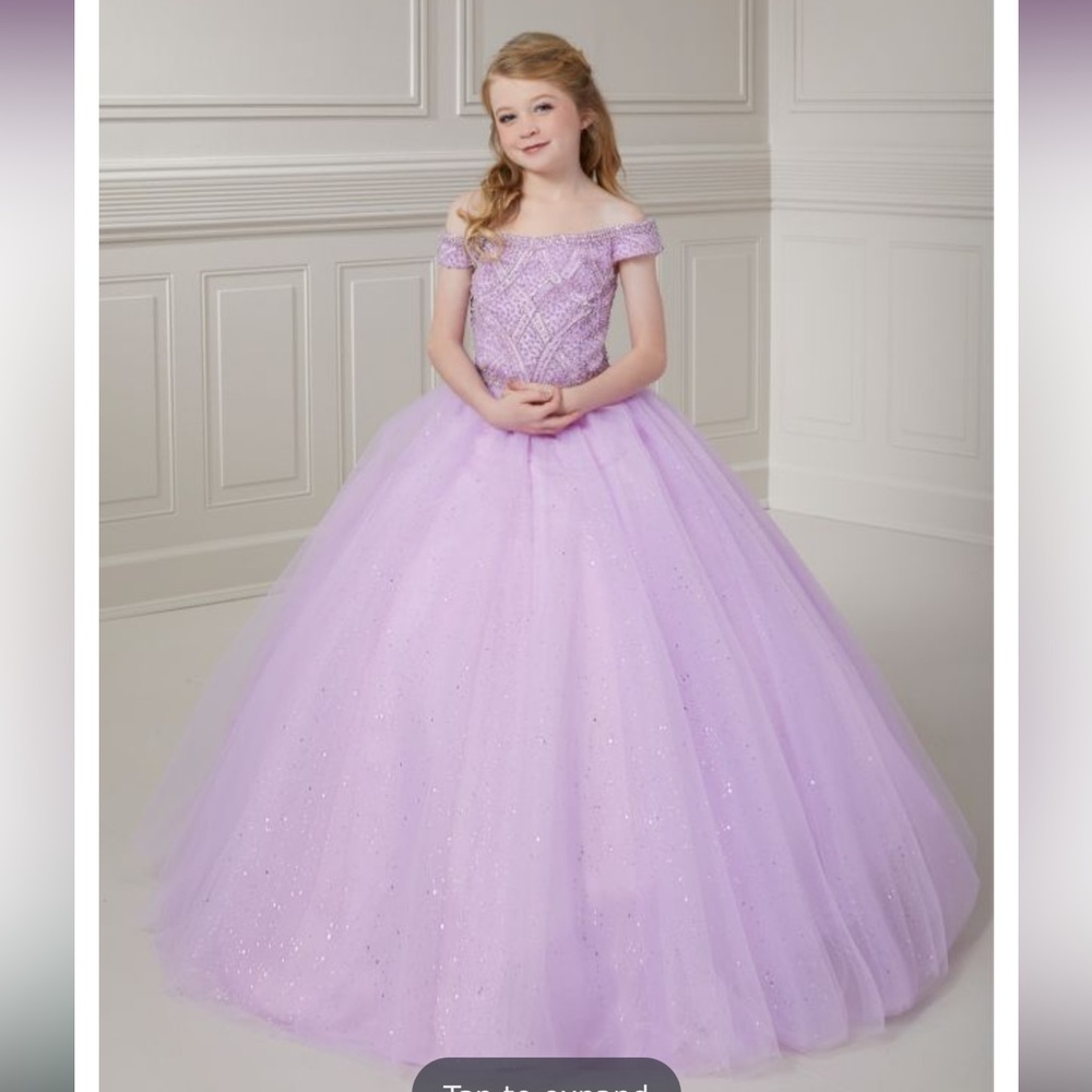 Tiffany Princess 13722 Off The Shoulder Little Girls Pageant Dress in Lilac